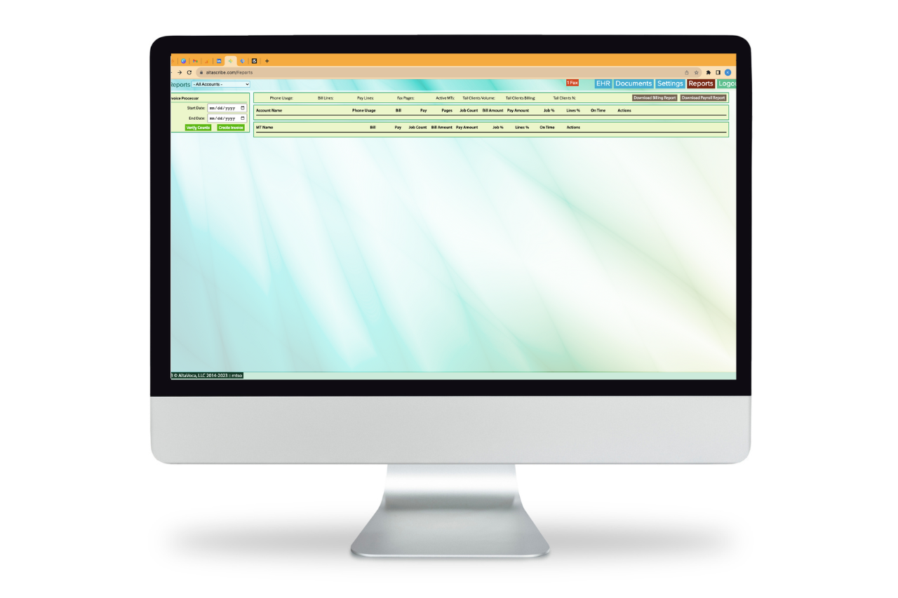 AltaScribe provides MTSOs a variety of reports to track business