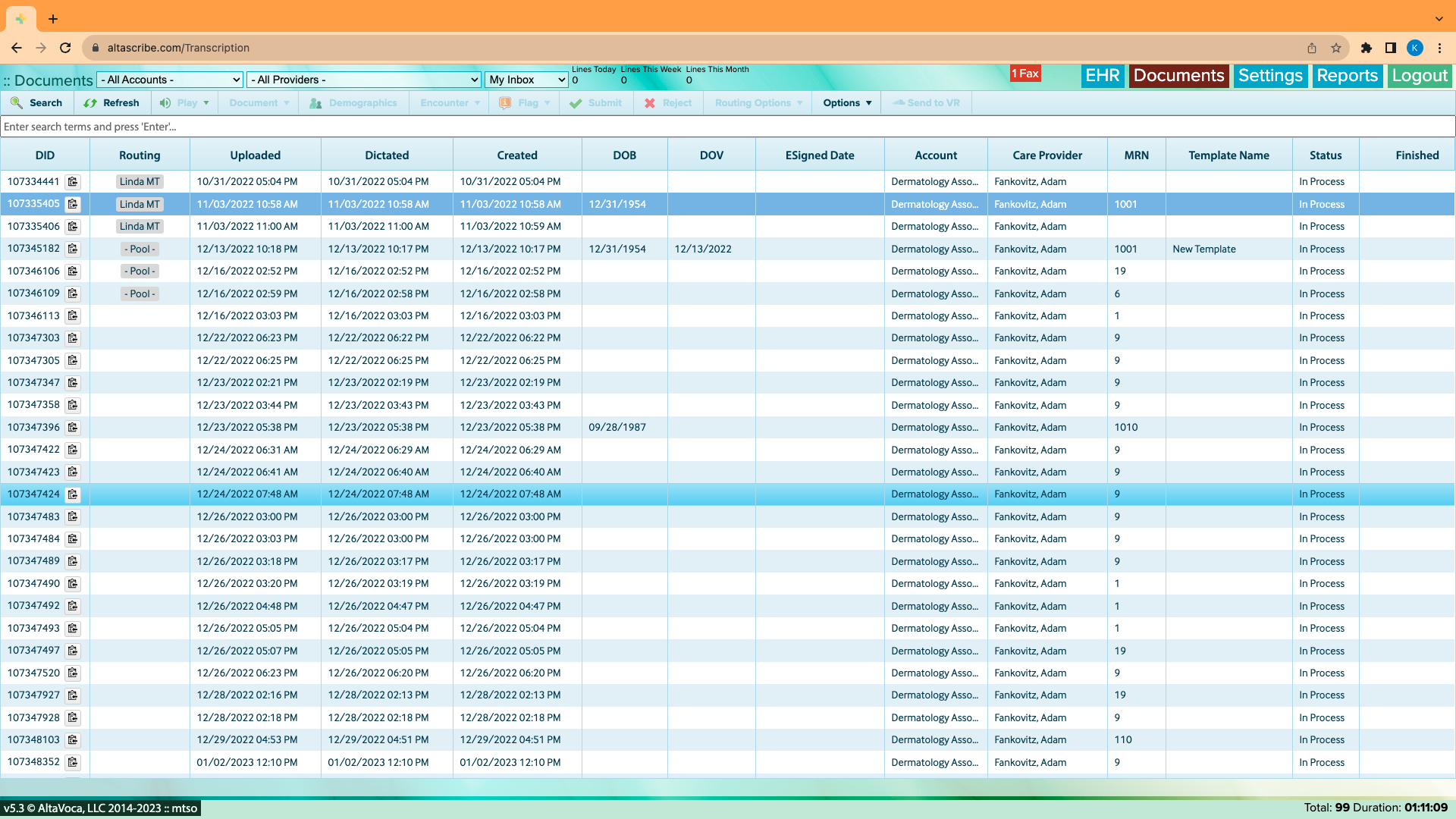AltaScribe’s easy to use interface steamlines transcription workflows by bringing all docuemnts into one place.
